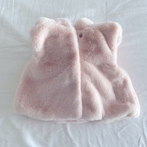 First Impressions - 12m - Faux Fur Vest - Pale Pink